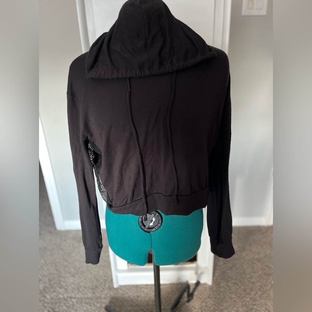Black hoodie with mesh sides